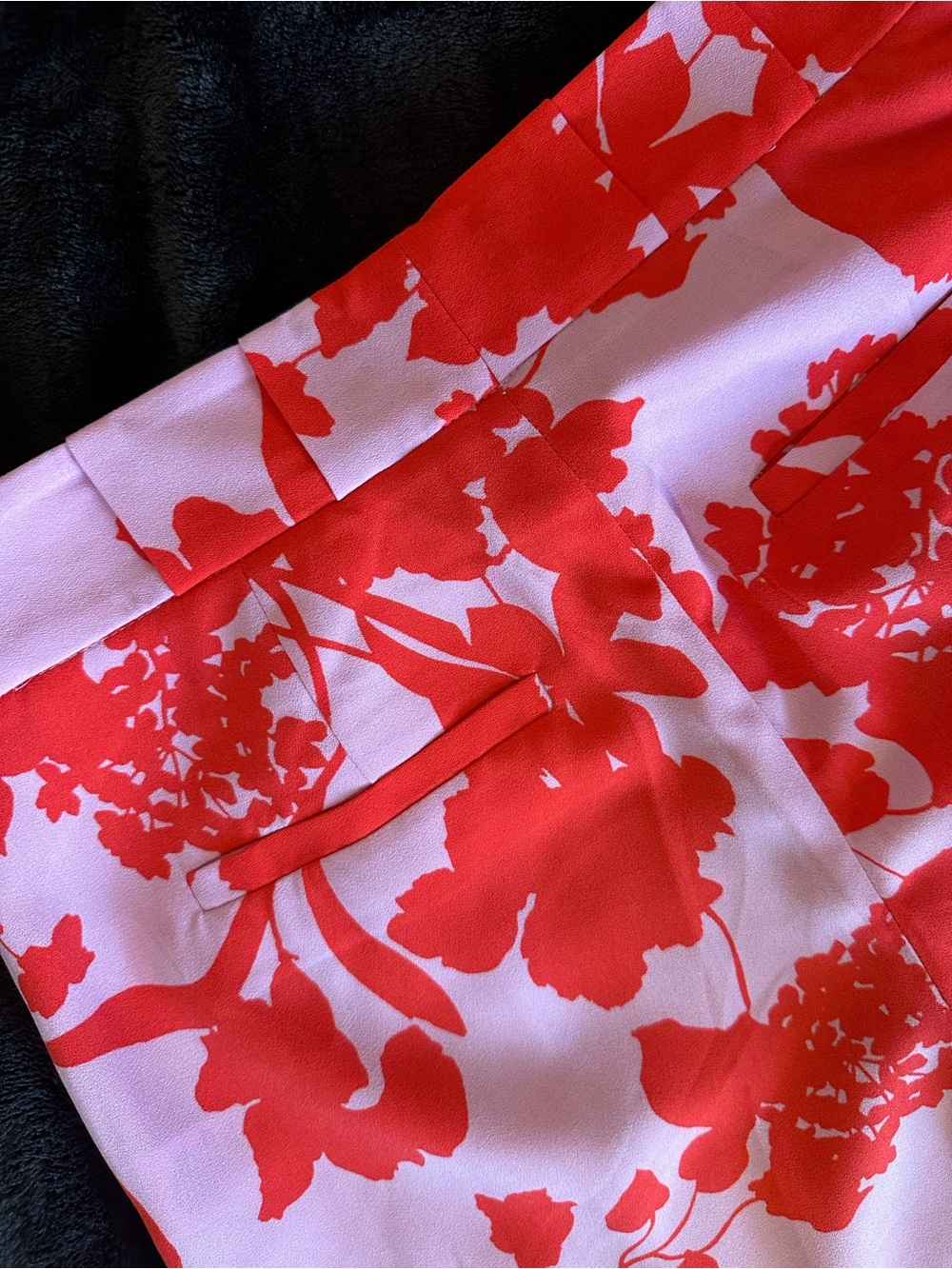 Halogen x Atlantic-Pacific Floral Wide Leg Pants Pink Red High Rise Size 4 - Picture 10 of 13